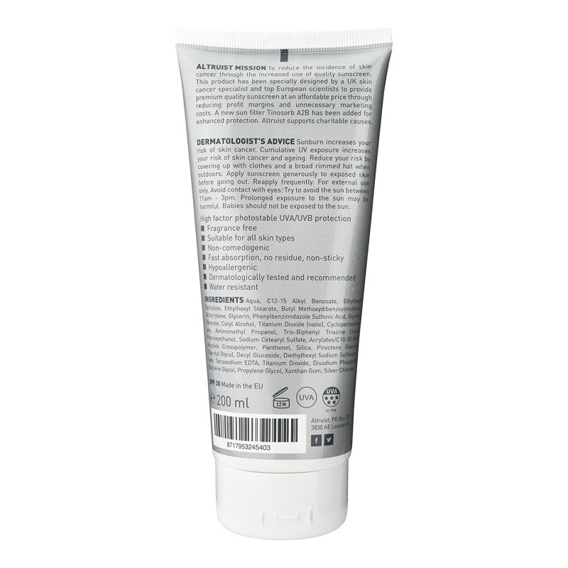 Altruist Dermatologist Sunscreen - SPF 30 (200ml)